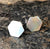 Abalone Stud Earrings, mother of pearl hexagon studs