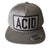Acid Text Patch Grey Snapback Cap, Well Done Goods