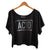 ACID Text Print Black Crop Top, Well Done Goods