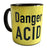 Acid Warning Label Print Mug, Sublimated Coffee Cup, Well Done Goods
