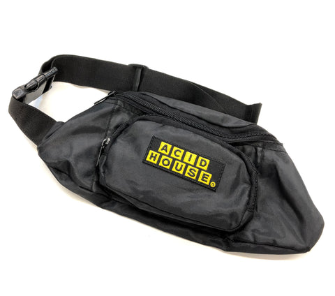 Acid House Black Crossbody Fanny Pack, Logo Parody