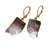 Amethyst Slice Dangle Earrings, Small. Well Done Goods