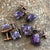 Amethyst Crystal Cluster Cufflinks, Electroformed Copper