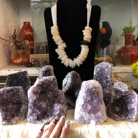Amethyst Specimens, Flat Cut Base, Brazil