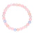 Aquamarine and Morganite Bracelet. Mixed Beryl Rare Stone Mala Bead Stretch Bracelet