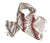 Baseball Stitching Printed Scarf. Silkscreened Linen-Weave Pashmina