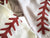 Baseball Stitching Printed Scarf. Silkscreened Linen-Weave Pashmina