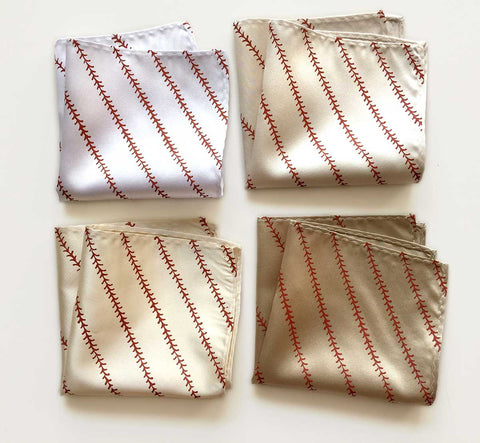 Baseball Stitching Printed Pocket Square