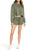 Manhole Cover Women's Fleece Shorts, Military Green - Detroit Tire Print