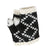 Black Argyle Fingerless Gloves, Diamond Print Women's Gloves