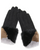 Colorblock Fur Trimmed gloves, Faux Fur Women's Gloves
