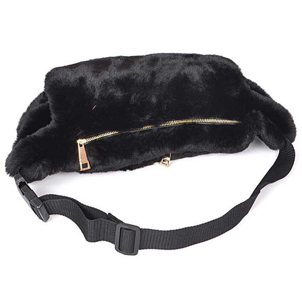 Black fur on sale fanny pack