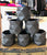 Matte Black Geometric Prism Vase, Medium. Ceramic Planter
