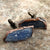 Blue Kyanite Blade Cufflinks, Electroformed Copper