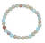 Blue Shoushan Stone Bead Mala Bracelet, 6mm