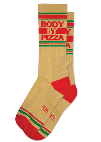 Body by Pizza, Ribbed Gym Socks, by Gumball Poodle. Made in USA!
