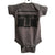 Boombox Baby Onesie, Vintage Radio Creeper. Black on charcoal, by Well Done Goods