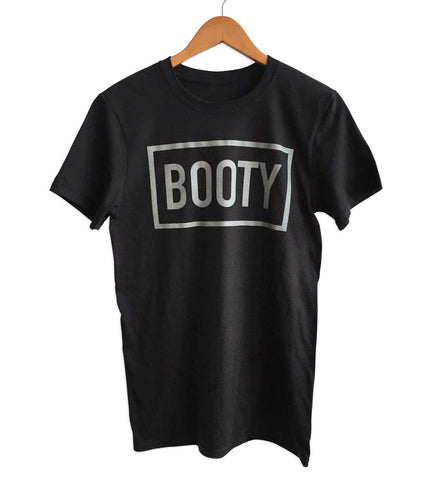 Booty Square Box Print Black T-Shirt, Ghettotech Print, Well Done Goods