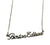 Boston Edison Silver Script Necklace, Detroit Neighborhood Pendant, Well Done Goods