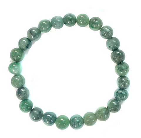 Burmese Jade Round Stone Bead Stretch BraceletBurmese Jade Round Stone Bead Stretch Bracelet