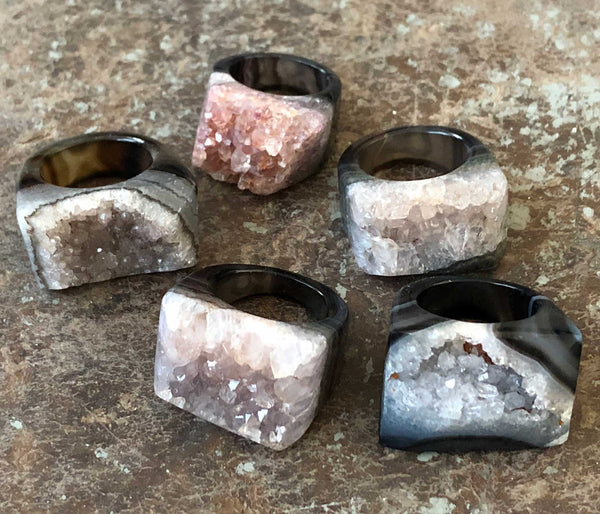 Druzy agate hotsell ring