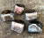 Agate Druzy Crystal Statement Rings, Dark/Black Band
