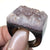 Agate Druzy Crystal Statement Rings, Dark/Black Band