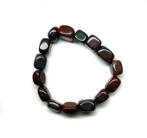 Chunky Brecciated Jasper Tumbled Stone Bead Mala Bracelet