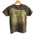 Circuit Board Kids T-Shirt, gold print on olive. Well Done Goods