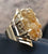 Citrine Crystal Cluster Adjustable Ring, gold