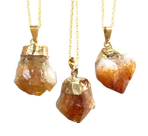Citrine Point Pendant Necklace, by Well Done Goods