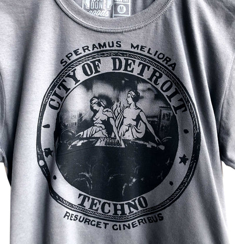 City of Detroit Techno T-Shirt, Charcoal Grey. Well Done Goods