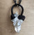 Clear Quartz Crystal Cluster Electroformed Pendant, Oxidized Black