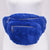 cobalt blue fuzzy fanny pack