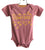 Coney Dog Party Baby Snapsuit, mauve triblend. Well Done Goods