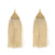 Cream Tassel Earrings, Brass Triangle Accent. Well Done Goods