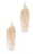 Cream Variegated Tassel Earrings, Long Waterfall Drop. Well Done Goods