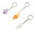 Crystal Point Stone Keychains, Amethyst, Citrine, Quartz Pendants, Well Done Goods