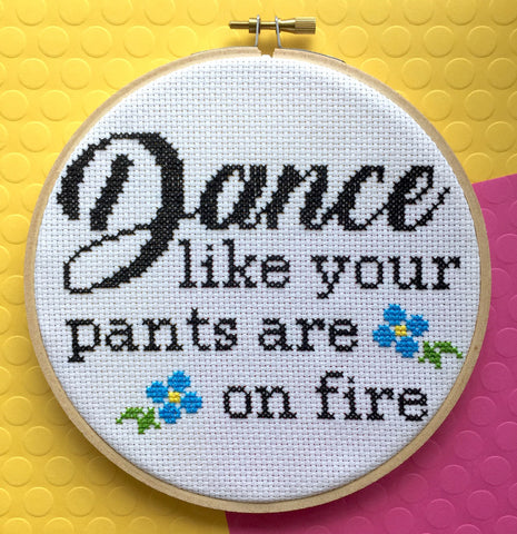 Hot Mess, Counted Cross Stitch DIY KIT, Intermediate. By Spot Colors