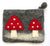 Dark Grey Mushroom Wool Felt Zipper Pouch - Fair Trade Craft from Nepal