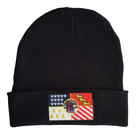 Detroit City Flag Black Beanie Cap, Well Done Goods