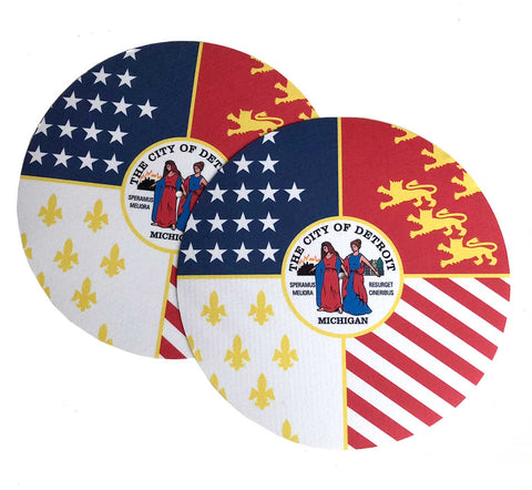 Detroit City Flag Turntable Slipmats, 1 Pair. Well Done Goods
