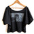 Detroit Flag Women's Crop Top, Black on Black