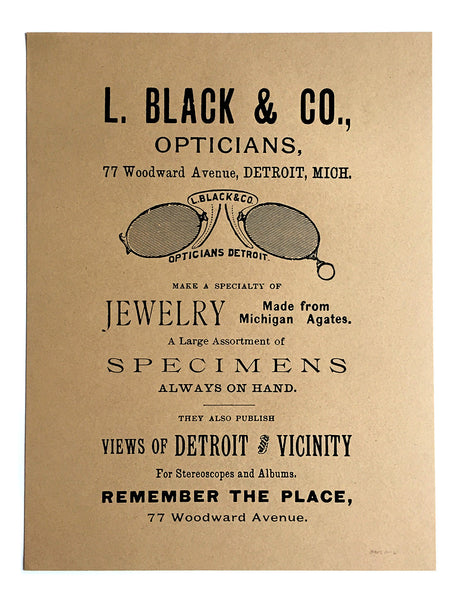Detroit Optician Silkscreened Poster, Vintage Ad 19