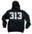313 Detroit Renaissance Black Pullover Hoodie, Unisex
