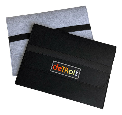 Detroit Rhythm Composer Vegan Felt Laptop & Tablet Sleeve, Elastic Closure, Well Done Goods
