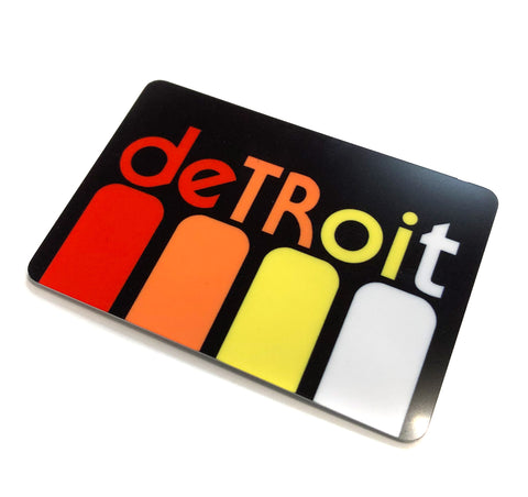 Detroit Rhythm Magnet, Aluminum Refrigerator Magnet. Detroit Souvenir