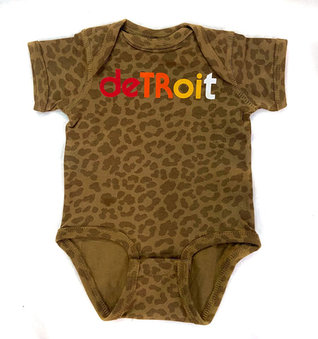 Leopard Print Detroit Rhythm Baby One-Piece, Infant Bodysuit