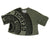 Manhole Cover Women's Cropped T-Shirt. Detroit Tire Print, Olive Drab Crop Top