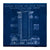 Train Station Blueprint Ceramic Drink Coaster, Navy Blue. Well Done Goods